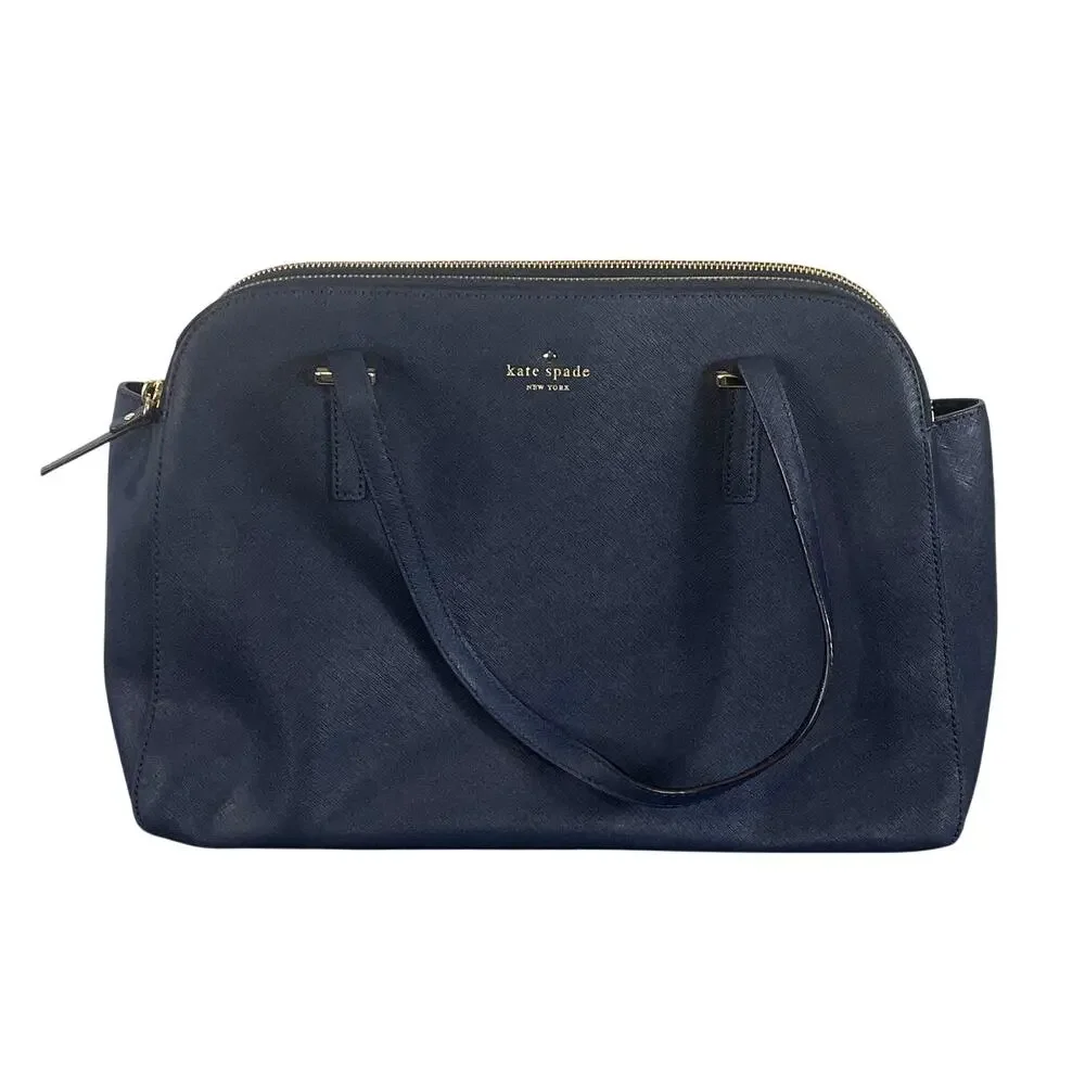 Kate Spade Midnight Blue Double Zip Grand Street Satchel Bag